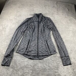 90 Degree Charcoal Heather Gray Activewear Full Zip Top Womens Small Long Sleeve